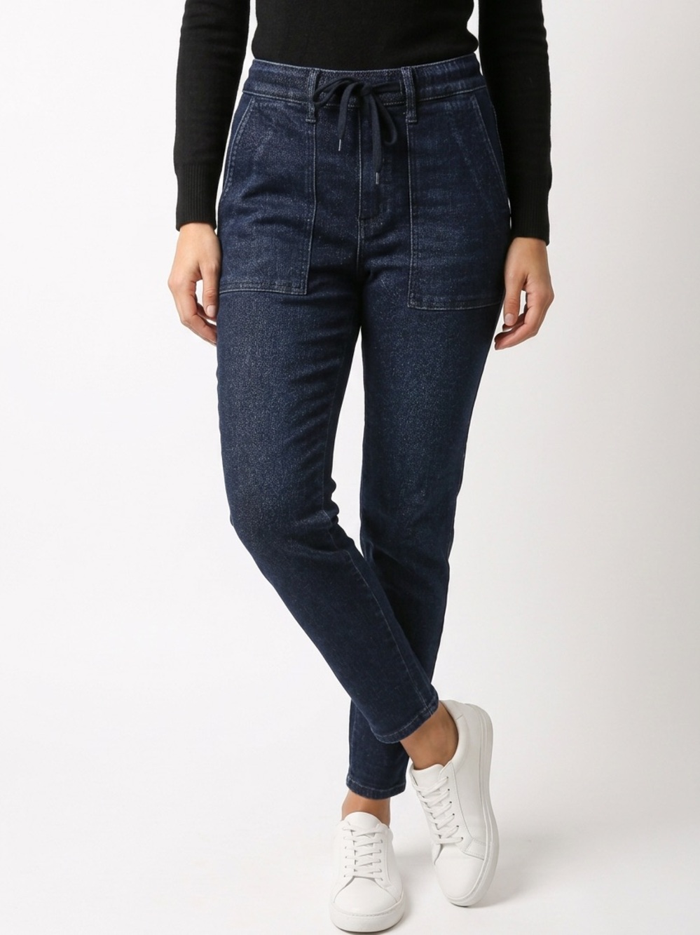 JUDY BLUE | NEW Dark Indigo Blue Drawstring Ankle Jogger Jeans Women’s Size 1/25